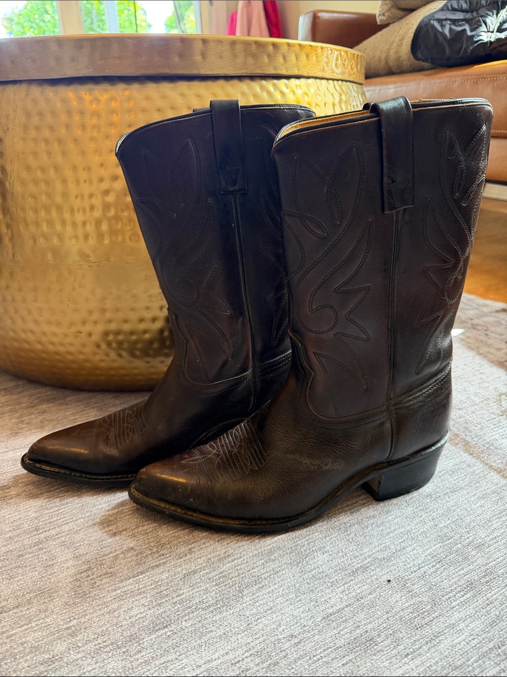 Brown Leather Men's Western Cowboy Boots